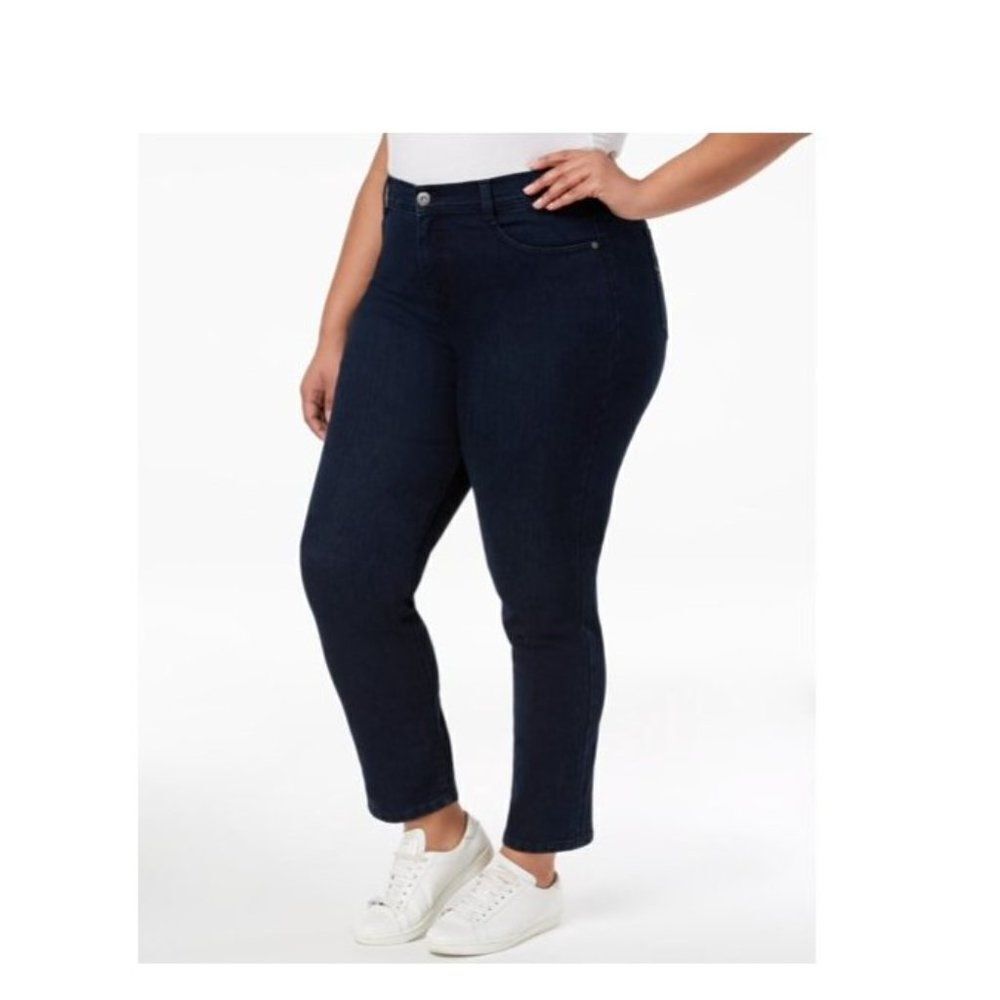 Style & COMPANY Blue Slim Leg High Waist Jeans Plus 24W, NWT